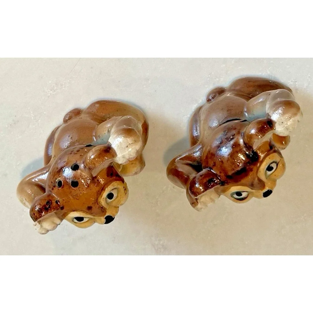 Vintage Anthropomorphic‎ Bear Cubs Salt & Pepper Shakers Mid Century Japan MCM